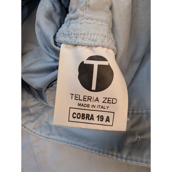 Teleria Zed Mens Italian Cobra 19A Size 35 US In Blue Ice Cotton Blend - Picture 9 of 13